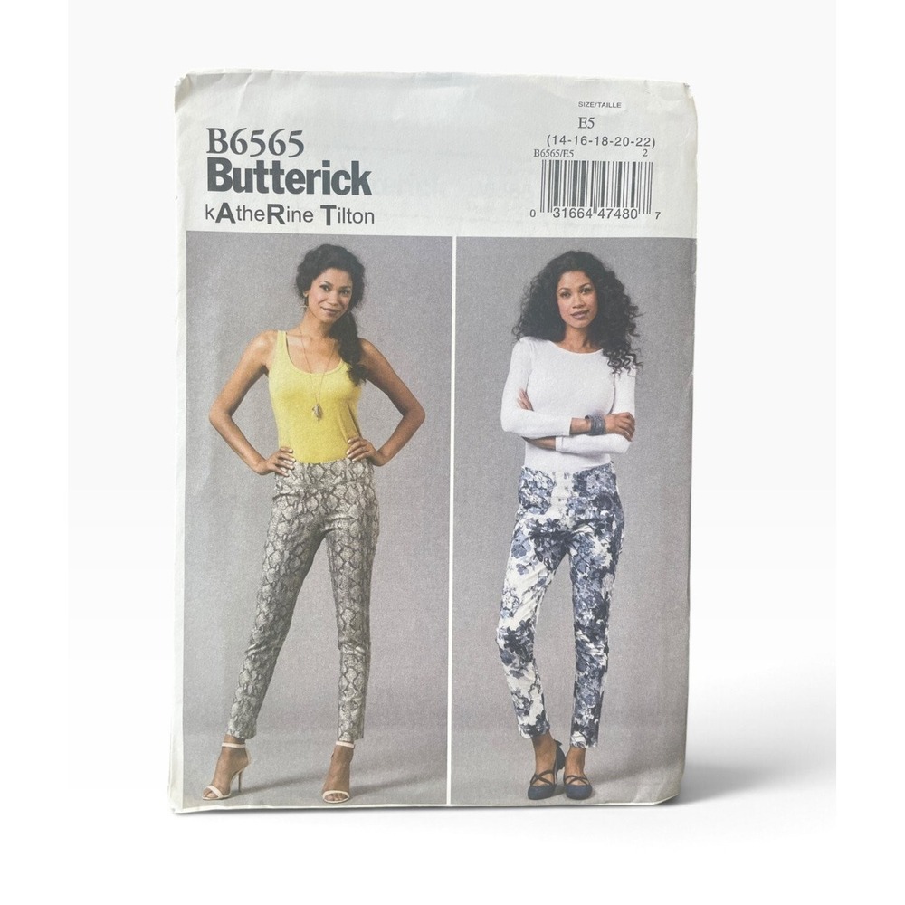 Butterick Sewing Pattern Misses 14-22 B6565 Katherine Tilton Slim Pants Uncut FF